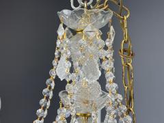 Venetian Style Large Chandeliers Brass Crystal Italy 1960s - 4469502