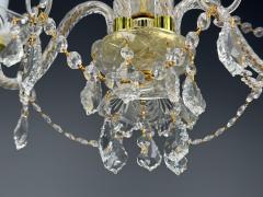 Venetian Style Large Chandeliers Brass Crystal Italy 1960s - 4469504