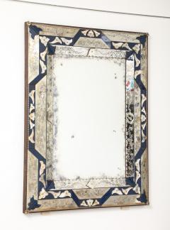 Venetian Style Mirror with Cobalt Glass Details - 4580795