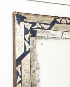 Venetian Style Mirror with Cobalt Glass Details - 4580799