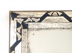 Venetian Style Mirror with Cobalt Glass Details - 4580800