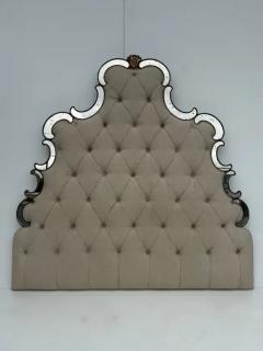 Venetian Style Tufted Mirrored Queen Headboard - 4131263