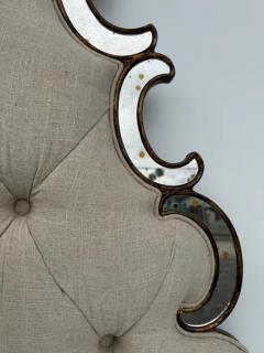 Venetian Style Tufted Mirrored Queen Headboard - 4131305
