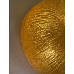 Venetian Vintage Amber Graniglia Budino Murano Glass Flush Mount - 4629617