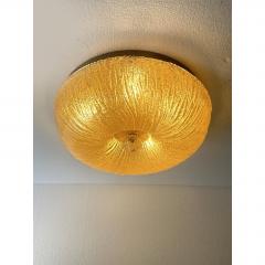 Venetian Vintage Amber Graniglia Budino Murano Glass Flush Mount - 4735894