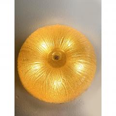 Venetian Vintage Amber Graniglia Budino Murano Glass Flush Mount - 4735898