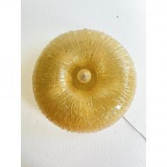 Venetian Vintage Amber Graniglia Budino Murano Glass Flush Mount - 4735906