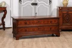 Venetian Walnut and Mahogany Blanket with with Marquetry D cor and Faux Drawers - 3592610