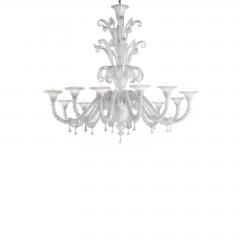 Venetian White C Rezzonico Murano Glass Chandelier - 4602692