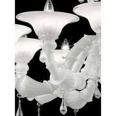 Venetian White Ca Rezzonico Chandelier With Transparent Little Drops - 4592342