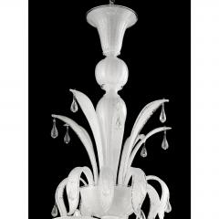 Venetian White Ca Rezzonico Chandelier With Transparent Little Drops - 4592344