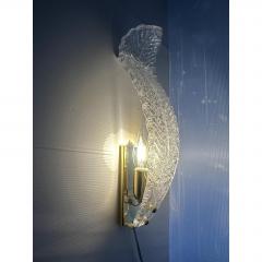 Venetian White Graniglia Leave Murano Glass Walls Sconce a Pair - 4567071