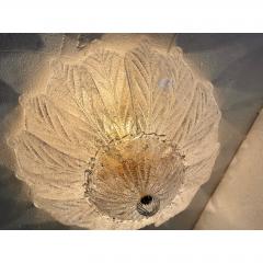 Venetian White Graniglia Leaves Murano Glass Flush Mount - 4567075