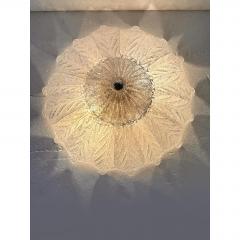Venetian White Graniglia Leaves Murano Glass Flush Mount - 4567076