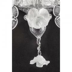 Venetian White and Transparent Floral Murano Glass Wall Sconce - 4629889
