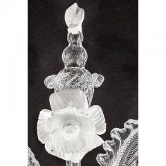 Venetian White and Transparent Floral Murano Glass Wall Sconce - 4629890