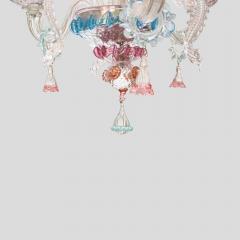 Venetian blown glass 3 arms with Multi color flower decor - 4648695