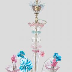 Venetian blown glass 3 arms with Multi color flower decor - 4648696