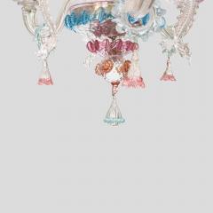Venetian blown glass 3 arms with Multi color flower decor - 4648697
