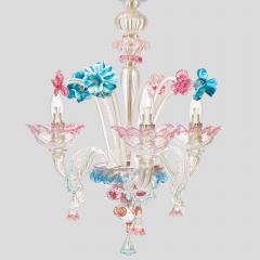 Venetian blown glass 3 arms with Multi color flower decor - 4648699