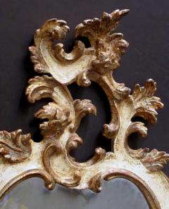 Venetian rococo revival ivory painted and parcel gilt cartouche shaped mirror - 719174