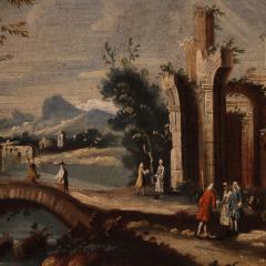 Venetian school painting of the 18th century architectural capriccio - 4216553