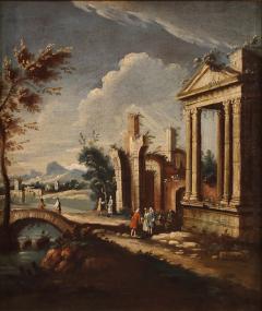 Venetian school painting of the 18th century architectural capriccio - 4217531
