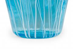 Venini Disaronno Italian Mid Century Hand Blown Blue Striped Glass Ice Bucket - 4673722