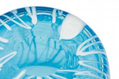 Venini Disaronno Italian Mid Century Hand Blown Blue Striped Glass Ice Bucket - 4673723