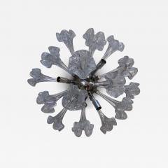 Venini Manufacture Mid Century Flush Mounted Sputnik Chandelier with Murano Glass Flowers - 4207905