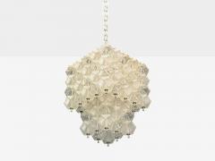 Venini Poliedri Faceted Glass Metal Geometric Chandelier Italy 1950s - 4216407