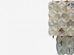 Venini Poliedri Faceted Glass Metal Geometric Chandelier Italy 1950s - 4216411