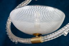 Venini Reticello Elegant Murano Glass Lanterns or Pendants 1940s - 3063255