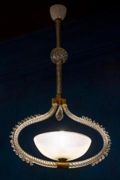 Venini Reticello Elegant Murano Glass Lanterns or Pendants 1940s - 3063257