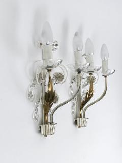 Vereinigte Werksta tten Set of Two Elegant Brass Glass Sconces by Vereinigte Werkst tten 1960s - 4541156