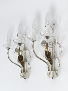Vereinigte Werksta tten Set of Two Elegant Brass Glass Sconces by Vereinigte Werkst tten 1960s - 4541157