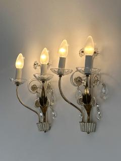 Vereinigte Werksta tten Set of Two Elegant Brass Glass Sconces by Vereinigte Werkst tten 1960s - 4541159