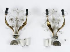 Vereinigte Werksta tten Set of Two Elegant Brass Glass Sconces by Vereinigte Werkst tten 1960s - 4541160