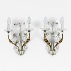 Vereinigte Werksta tten Set of Two Elegant Brass Glass Sconces by Vereinigte Werkst tten 1960s - 4544667