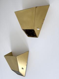 Vereinigte Werksta tten Set of Two Elegant Mid Century Brass Sconces by Vereinigte Werkst tten 1970s - 4366841