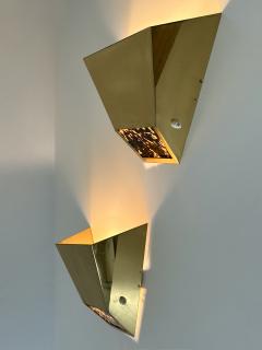 Vereinigte Werksta tten Set of Two Elegant Mid Century Brass Sconces by Vereinigte Werkst tten 1970s - 4366844