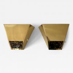 Vereinigte Werksta tten Set of Two Elegant Mid Century Brass Sconces by Vereinigte Werkst tten 1970s - 4369258