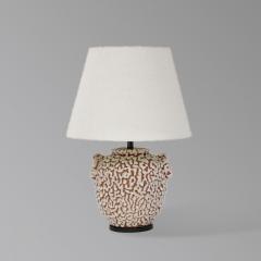 Vermiculated glazed ceramic lamp - 3577655