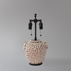 Vermiculated glazed ceramic lamp - 3577656