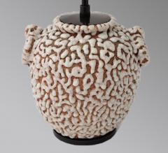 Vermiculated glazed ceramic lamp - 3577657