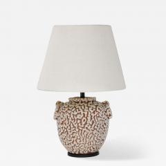 Vermiculated glazed ceramic lamp - 3591083