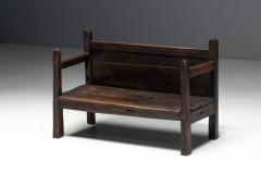 Vernacular Folk Art Wooden Bench Europe 19th Century - 4810374