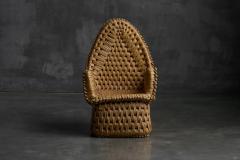 Vernacular Woven Straw Armchair France Early 20th Century - 4529860