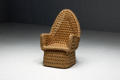 Vernacular Woven Straw Armchair France Early 20th Century - 4529873