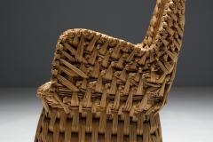 Vernacular Woven Straw Armchair France Early 20th Century - 4529878